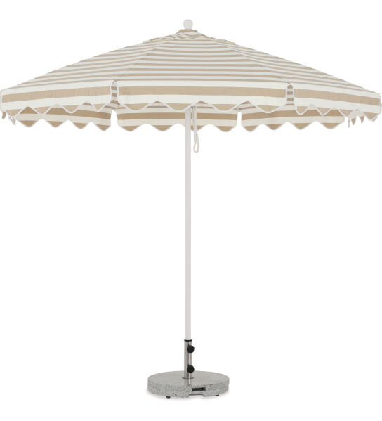 Zest 2.7m Round Outdoor Sun Umbrella - Beige Stripe