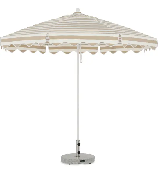 Zest 2.7m Round Outdoor Sun Umbrella - Beige Stripe