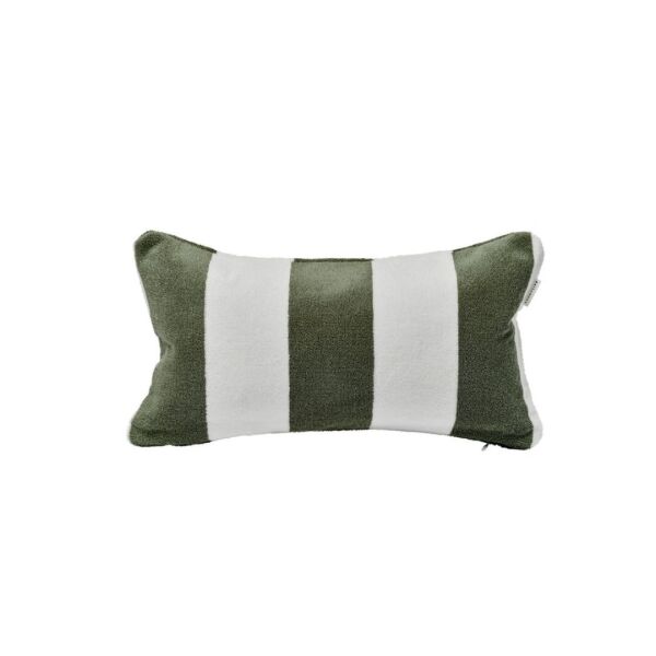 Terry Beach Pillow - Olive Stripe