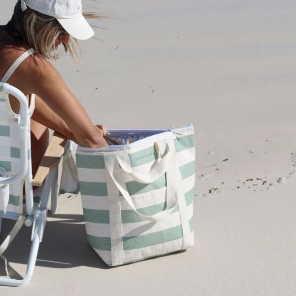 Light Cooler Tote La Palma Sage Stripe