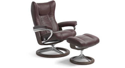 Stressless® Wing Leather Recliner - Signature Base Stressless® Wing Leather Recliner - Signature Base