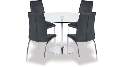 Becky Dining Table Asama Chairs X 4, Vinyl Dining Chairs Nz