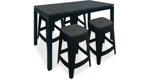 Inlet Outdoor Bar Table & Claudia Barstools x 4
