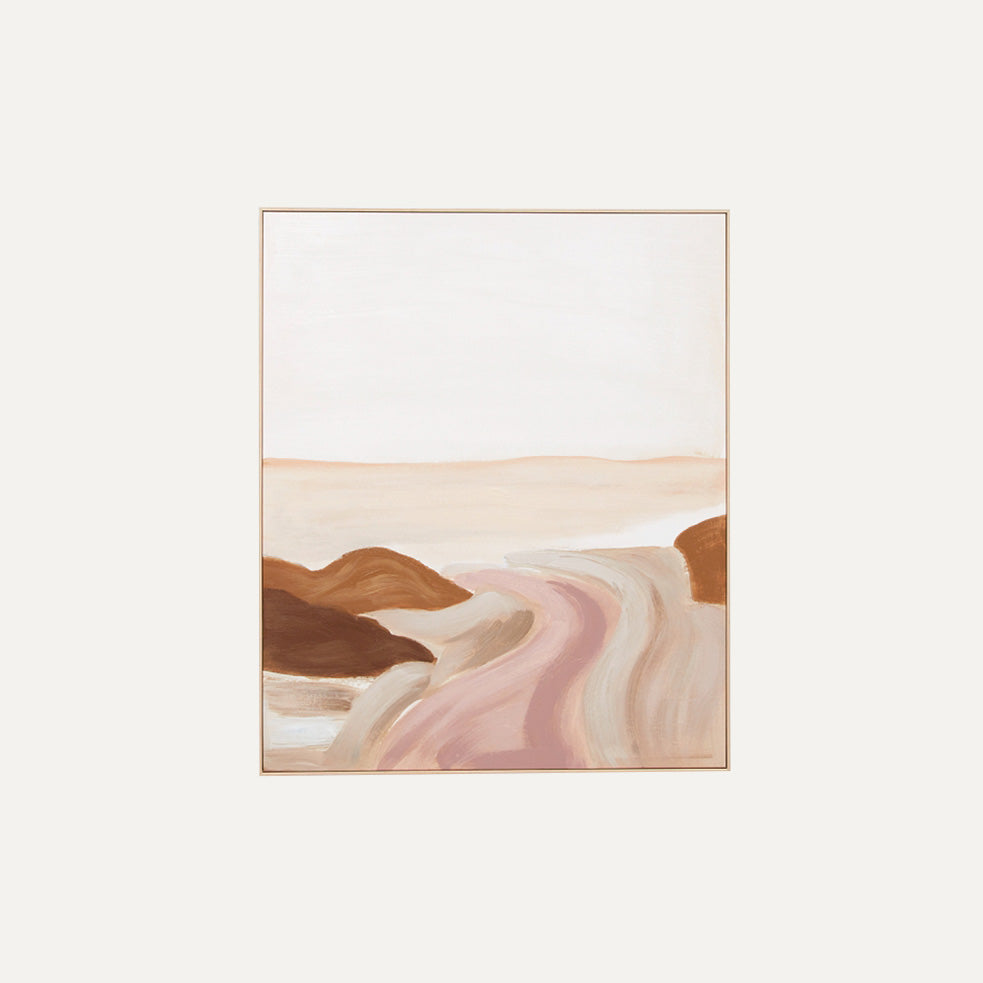 Hazy Horizon Blush - Framed Canvas