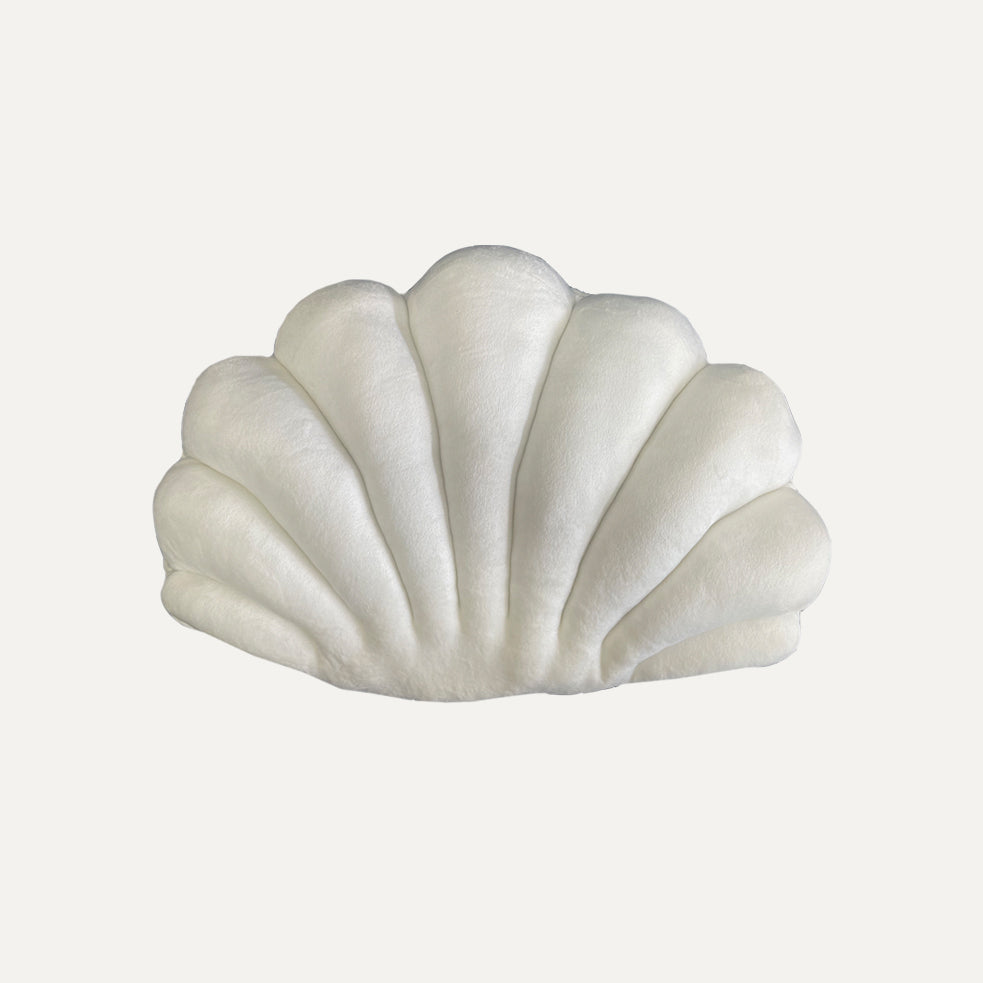 Velvet Shell Cushion - White