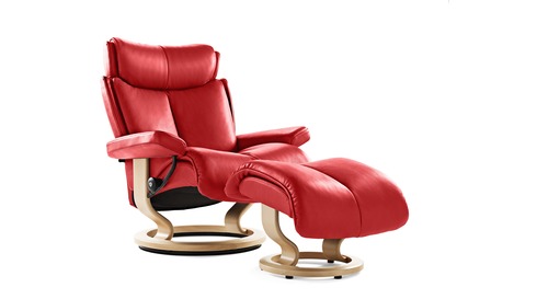 Stressless® Magic Leather Recliner - Classic Base Stressless® Magic Leather Recliner - Classic Base
