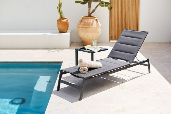Boston Outdoor Sunlounger & Side Table 