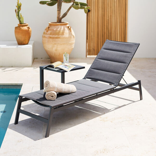 Boston Outdoor Sunlounger & Side Table 