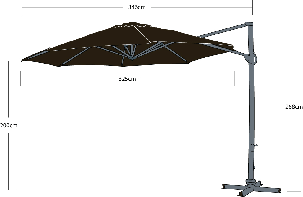 Titan 3.3m Round Cantilever Outdoor Umbrella - Danske Møbler