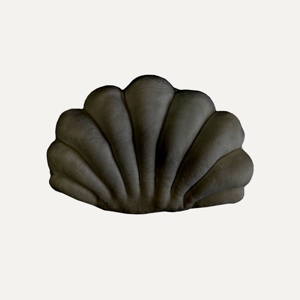 Velvet Shell Cushion - Charcoal | Danske Møbler
