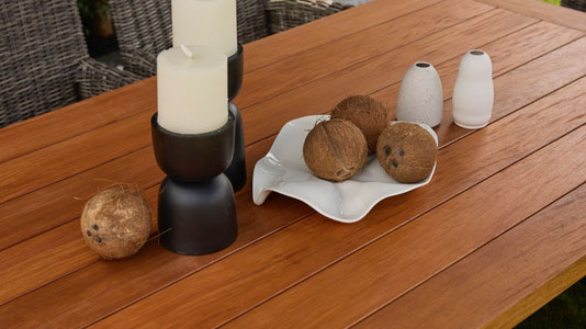 Decorated outdoor table